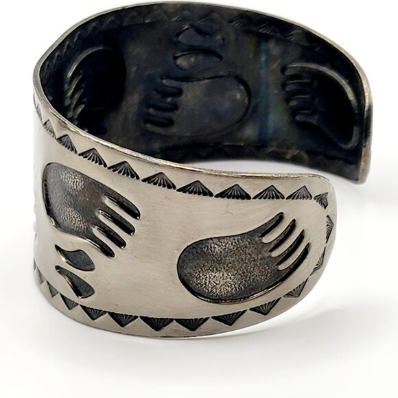 Vintage Bell Trading Post Bear and Dear Tracks Cuff Bracelet - Picture 4 of 7
